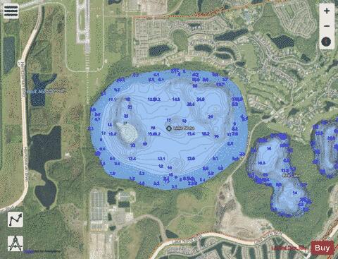 Lake Nona depth contour Map - i-Boating App - Satellite