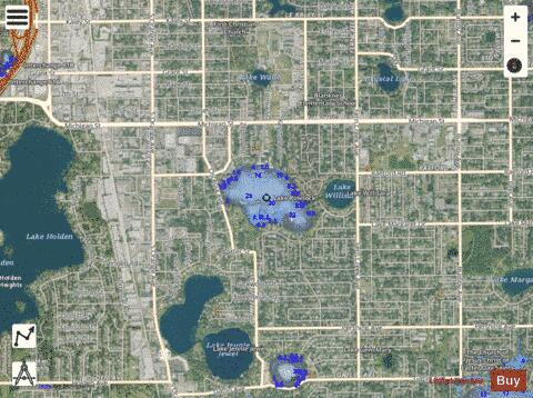 Lake Pinelock depth contour Map - i-Boating App - Satellite