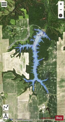 Brushy Mound Township Lake depth contour Map - i-Boating App - Satellite