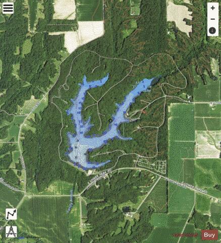 Lincoln Trail State Park Lake depth contour Map - i-Boating App - Satellite