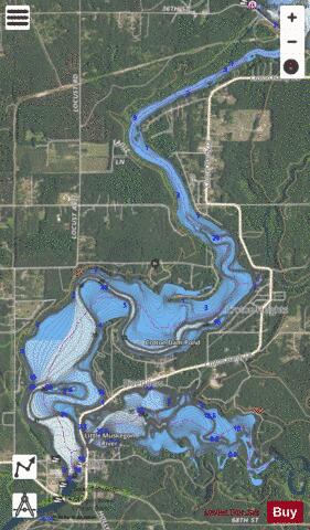 Little Muskegon River Pond depth contour Map - i-Boating App - Satellite