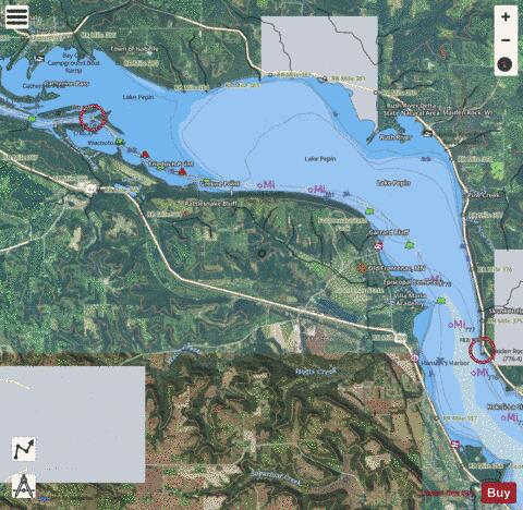 Upper Mississippi River section 11_498_740 depth contour Map - i-Boating App - Satellite