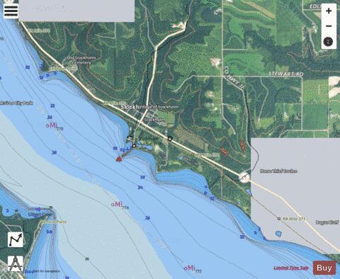 Upper Mississippi River section 11_499_740 depth contour Map - i-Boating App - Satellite