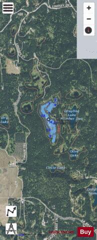 Cabin Lake depth contour Map - i-Boating App - Satellite