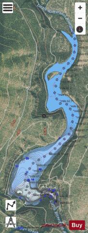 Hubbart Reservoir depth contour Map - i-Boating App - Satellite