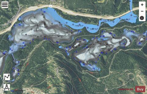 Leon Lake depth contour Map - i-Boating App - Satellite