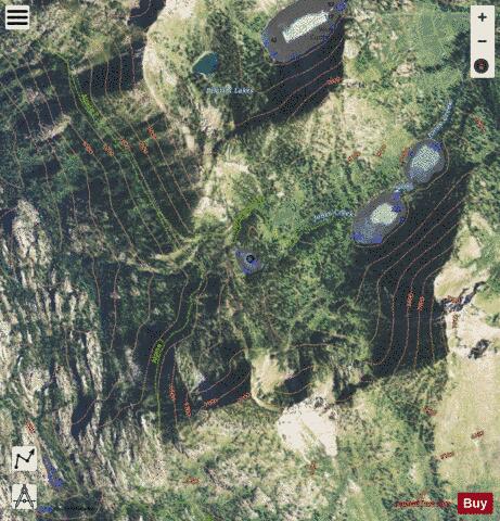 Upper Big Hawk Lake depth contour Map - i-Boating App - Satellite