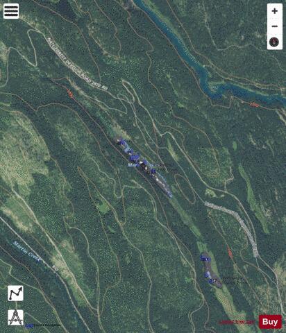 Upper Martin Lake depth contour Map - i-Boating App - Satellite