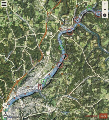 Monongahela River section 11_570_770 depth contour Map - i-Boating App - Satellite