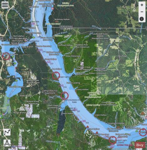 Tennessee River section 11_522_811 depth contour Map - i-Boating App - Satellite