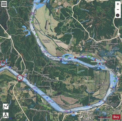 Tennessee River section 11_523_808 depth contour Map - i-Boating App - Satellite