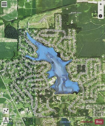 Candlewick Lake depth contour Map - i-Boating App - Satellite