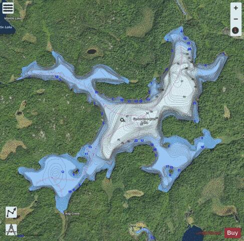 Ge-be-on-e-quet Lake depth contour Map - i-Boating App - Satellite