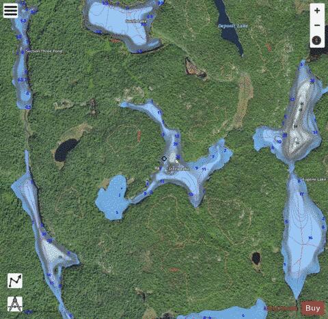Steep Lake depth contour Map - i-Boating App - Satellite