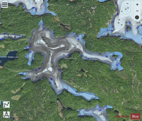 Takucmich Lake depth contour Map - i-Boating App - Satellite