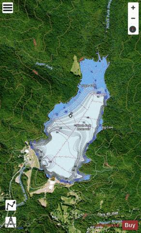 North Fork Reservoir depth contour Map - i-Boating App - Satellite