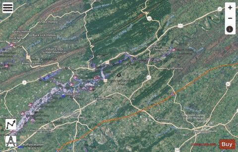 Cherokee Lake/Long Pond (historical) depth contour Map - i-Boating App - Satellite