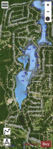 Hide-A-Way Lake Number 1 depth contour Map - i-Boating App - Satellite