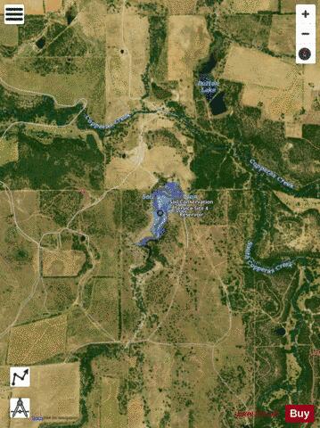 Soil Conservation Service Site 4 Reservoir depth contour Map - i-Boating App - Satellite