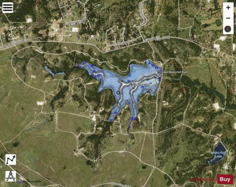 Lake Moncrief depth contour Map - i-Boating App - Satellite
