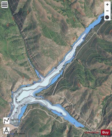 Lost Creek Reservoir depth contour Map - i-Boating App - Satellite