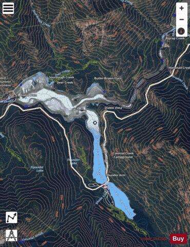 Diablo Lake depth contour Map - i-Boating App - Satellite