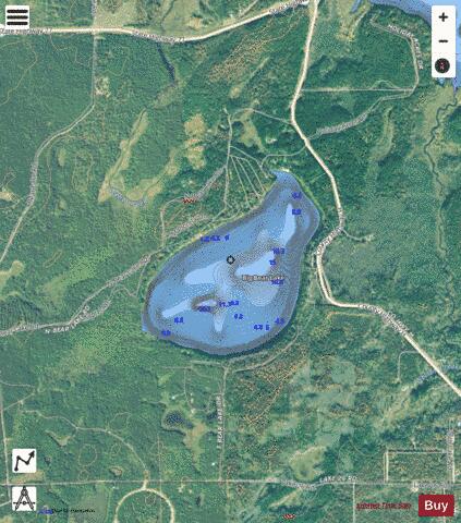 Big Bear Lake depth contour Map - i-Boating App - Satellite