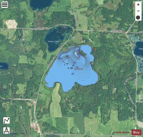 Blom Lake depth contour Map - i-Boating App - Satellite