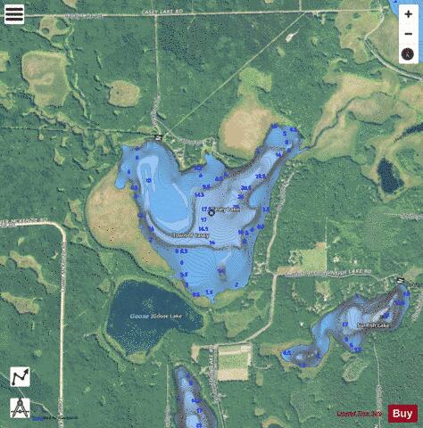 Casey Lake depth contour Map - i-Boating App - Satellite
