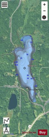 Chicog Lake depth contour Map - i-Boating App - Satellite