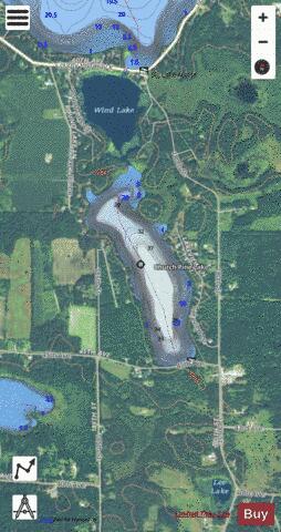 Church Pine Lake depth contour Map - i-Boating App - Satellite