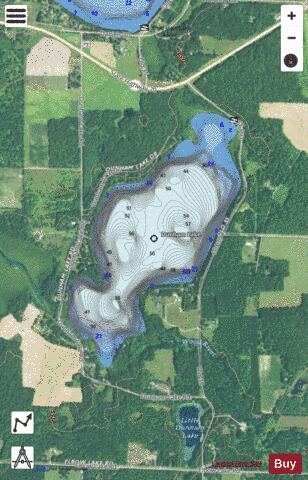 Dunham Lake depth contour Map - i-Boating App - Satellite