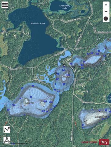 Falk Lake depth contour Map - i-Boating App - Satellite