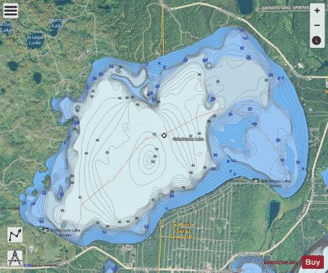 Grindstone Lake depth contour Map - i-Boating App - Satellite