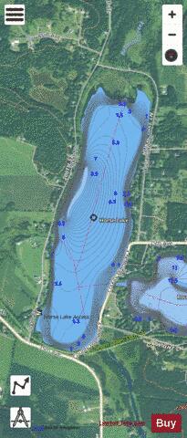 Horse Lake depth contour Map - i-Boating App - Satellite