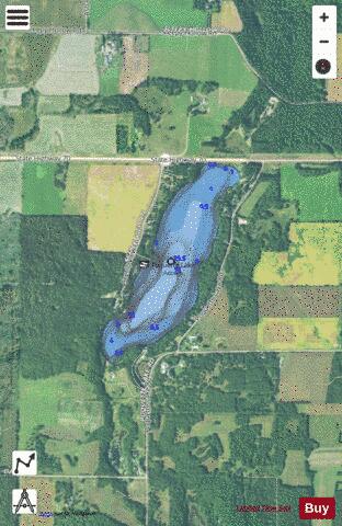 Poquettes Lake depth contour Map - i-Boating App - Satellite