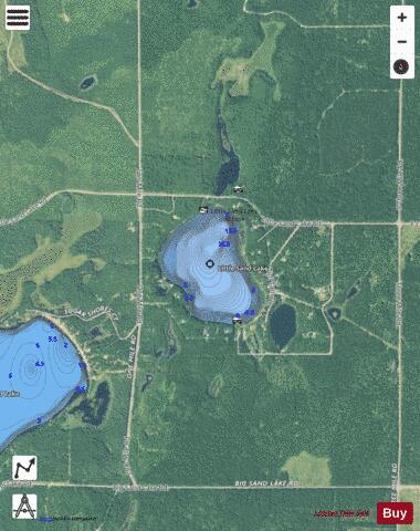 Little Sand Lake depth contour Map - i-Boating App - Satellite