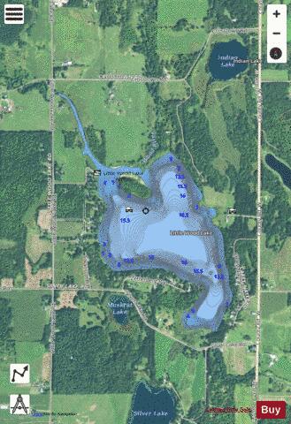 Little Wood Lake depth contour Map - i-Boating App - Satellite