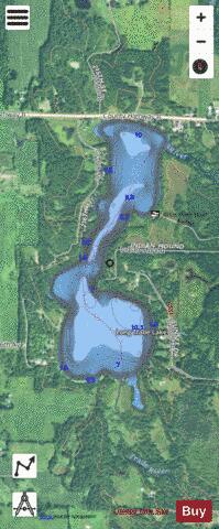 Long Trade Lake depth contour Map - i-Boating App - Satellite