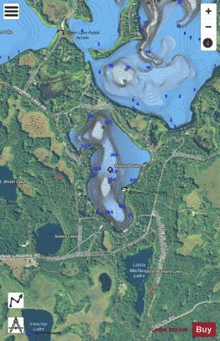 Mallard Lake depth contour Map - i-Boating App - Satellite