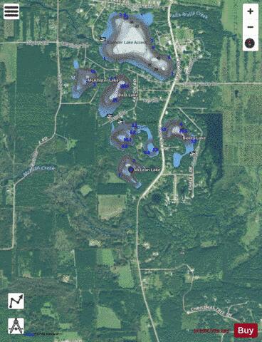 McLean Lake depth contour Map - i-Boating App - Satellite