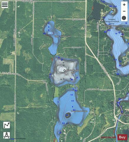 Middle Kimball Lake depth contour Map - i-Boating App - Satellite