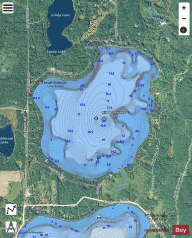 Middle McKenzie Lake depth contour Map - i-Boating App - Satellite
