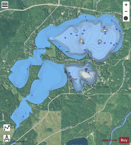 Lake Nancy depth contour Map - i-Boating App - Satellite