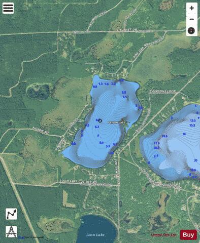 Person Lake depth contour Map - i-Boating App - Satellite