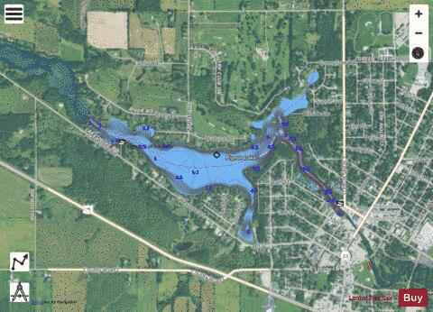 Pigeon Lake depth contour Map - i-Boating App - Satellite