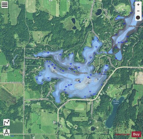 Big Trade Lake depth contour Map - i-Boating App - Satellite