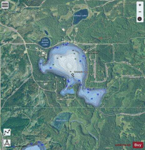 Twentysix Lake depth contour Map - i-Boating App - Satellite