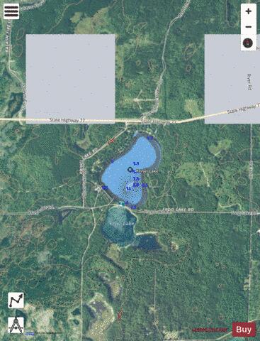 Prinel Lake depth contour Map - i-Boating App - Satellite