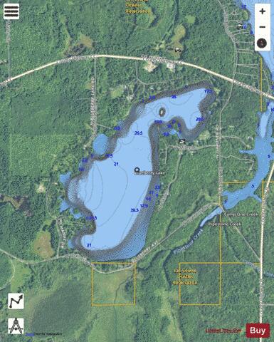 Blueberry Lake depth contour Map - i-Boating App - Satellite
